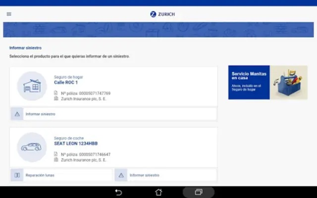 Zurich Seguros ES android App screenshot 1